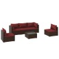 vidaXL Set muebles de jardín 6 piezas y cojines ratán sintético marrón vidaXL Set muebles de jardín 6 piezas y cojines ratán sintético marrón