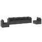 vidaXL Set de muebles de jardín 6 pzas y cojines ratán sintético gris vidaXL Set de muebles de jardín 6 pzas y cojines ratán sintético gris