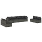 vidaXL Set de muebles de jardín 8 pzas y cojines ratán sintético gris vidaXL Set de muebles de jardín 8 pzas y cojines ratán sintético gris