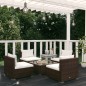 vidaXL Set sofás de jardín 5 piezas y cojines ratán sintético marrón vidaXL Set sofás de jardín 5 piezas y cojines ratán sintético marrón