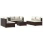 vidaXL Set muebles de jardín 7 piezas y cojines ratán sintético marrón vidaXL Set muebles de jardín 7 piezas y cojines ratán sintético marrón