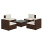 vidaXL Set sofás de jardín 5 piezas y cojines ratán sintético marrón vidaXL Set sofás de jardín 5 piezas y cojines ratán sintético marrón
