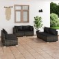 vidaXL Set de muebles de jardín 6 pzas y cojines ratán sintético gris vidaXL Set de muebles de jardín 6 pzas y cojines ratán sintético gris