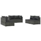 vidaXL Set de muebles de jardín 6 pzas y cojines ratán sintético gris vidaXL Set de muebles de jardín 6 pzas y cojines ratán sintético gris