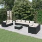 vidaXL Set de muebles de jardín 9 pzas y cojines ratán sintético negro vidaXL Set de muebles de jardín 9 pzas y cojines ratán sintético negro