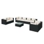 vidaXL Set de muebles de jardín 9 pzas y cojines ratán sintético negro vidaXL Set de muebles de jardín 9 pzas y cojines ratán sintético negro