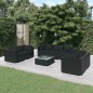 vidaXL Set de muebles de jardín 8 pzas y cojines ratán sintético negro vidaXL Set de muebles de jardín 8 pzas y cojines ratán sintético negro