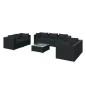vidaXL Set de muebles de jardín 8 pzas y cojines ratán sintético negro vidaXL Set de muebles de jardín 8 pzas y cojines ratán sintético negro