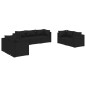 vidaXL Set de muebles de jardín 7 pzas y cojines ratán sintético negro vidaXL Set de muebles de jardín 7 pzas y cojines ratán sintético negro