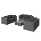 vidaXL Set de muebles de jardín 7 pzas y cojines ratán sintético gris vidaXL Set de muebles de jardín 7 pzas y cojines ratán sintético gris