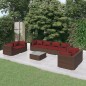 vidaXL Set muebles de jardín 9 piezas y cojines ratán sintético marrón vidaXL Set muebles de jardín 9 piezas y cojines ratán sintético marrón