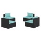 vidaXL Set de muebles de jardín 4 pzas y cojines ratán sintético negro vidaXL Set de muebles de jardín 4 pzas y cojines ratán sintético negro