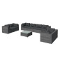 vidaXL Set de muebles de jardín 9 pzas y cojines ratán sintético gris