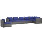 vidaXL Set de sofás de jardín 7 piezas y cojines ratán sintético gris vidaXL Set de sofás de jardín 7 piezas y cojines ratán sintético gris