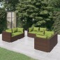 vidaXL Set muebles de jardín 6 piezas y cojines ratán sintético marrón vidaXL Set muebles de jardín 6 piezas y cojines ratán sintético marrón