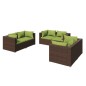 vidaXL Set muebles de jardín 6 piezas y cojines ratán sintético marrón vidaXL Set muebles de jardín 6 piezas y cojines ratán sintético marrón