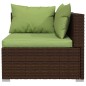vidaXL Set sofás de jardín 5 piezas y cojines ratán sintético marrón vidaXL Set sofás de jardín 5 piezas y cojines ratán sintético marrón