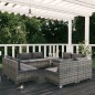 vidaXL Set de sofás de jardín 8 piezas y cojines ratán sintético gris