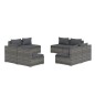vidaXL Set de sofás de jardín 8 piezas y cojines ratán sintético gris