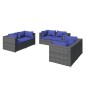 vidaXL Set de sofás de jardín 6 piezas y cojines ratán sintético gris vidaXL Set de sofás de jardín 6 piezas y cojines ratán sintético gris