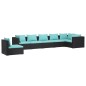 vidaXL Set de muebles de jardín 7 pzas y cojines ratán sintético negro vidaXL Set de muebles de jardín 7 pzas y cojines ratán sintético negro