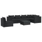 vidaXL Set de muebles de jardín 7 pzas y cojines ratán sintético negro vidaXL Set de muebles de jardín 7 pzas y cojines ratán sintético negro