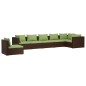 vidaXL Set muebles de jardín 7 piezas y cojines ratán sintético marrón vidaXL Set muebles de jardín 7 piezas y cojines ratán sintético marrón