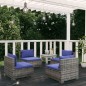 vidaXL Set de muebles de jardín 4 pzas y cojines ratán sintético gris vidaXL Set de muebles de jardín 4 pzas y cojines ratán sintético gris