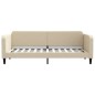 vidaXL Sofá cama con colchón tela crema 80x200 cm vidaXL Sofá cama con colchón tela crema 80x200 cm