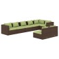 vidaXL Set sofás de jardín 8 piezas y cojines ratán sintético marrón vidaXL Set sofás de jardín 8 piezas y cojines ratán sintético marrón