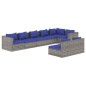 vidaXL Set de muebles de jardín 8 pzas y cojines ratán sintético gris vidaXL Set de muebles de jardín 8 pzas y cojines ratán sintético gris