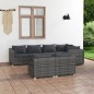 vidaXL Set de muebles de jardín 7 pzas y cojines ratán sintético gris vidaXL Set de muebles de jardín 7 pzas y cojines ratán sintético gris
