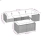 vidaXL Set de muebles de jardín 7 pzas y cojines ratán sintético gris vidaXL Set de muebles de jardín 7 pzas y cojines ratán sintético gris