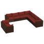 vidaXL Set muebles de jardín 9 piezas y cojines ratán sintético marrón vidaXL Set muebles de jardín 9 piezas y cojines ratán sintético marrón