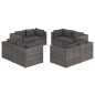 vidaXL Set de muebles de jardín 8 pzas y cojines ratán sintético gris