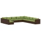 vidaXL Set de muebles de jardín 11 pzas cojines ratán sintético marrón vidaXL Set de muebles de jardín 11 pzas cojines ratán sintético marrón