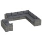 vidaXL Set de muebles de jardín 9 pzas y cojines ratán sintético gris vidaXL Set de muebles de jardín 9 pzas y cojines ratán sintético gris