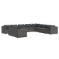 vidaXL Set de muebles de jardín 10 pzas y cojines ratán sintético gris vidaXL Set de muebles de jardín 10 pzas y cojines ratán sintético gris