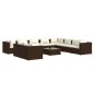 vidaXL Set de muebles de jardín 11 pzas cojines ratán sintético marrón vidaXL Set de muebles de jardín 11 pzas cojines ratán sintético marrón