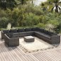 vidaXL Set de muebles de jardín 12 pzas cojines ratán sintético gris vidaXL Set de muebles de jardín 12 pzas cojines ratán sintético gris