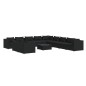 vidaXL Set de sofás de jardín 12 pzas cojines ratán sintético negro