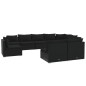 vidaXL Set de muebles de jardín 9 pzas y cojines ratán sintético negro vidaXL Set de muebles de jardín 9 pzas y cojines ratán sintético negro