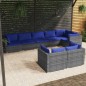 vidaXL Set de muebles de jardín 8 pzas y cojines ratán sintético gris vidaXL Set de muebles de jardín 8 pzas y cojines ratán sintético gris