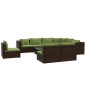 vidaXL Set muebles de jardín 10 pzas y cojines ratán sintético marrón vidaXL Set muebles de jardín 10 pzas y cojines ratán sintético marrón