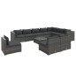 vidaXL Set de muebles de jardín 11 pzas y cojines ratán sintético gris