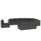 vidaXL Set de muebles de jardín 9 pzas y cojines ratán sintético gris vidaXL Set de muebles de jardín 9 pzas y cojines ratán sintético gris
