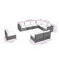 vidaXL Set de muebles de jardín 9 pzas y cojines ratán sintético gris vidaXL Set de muebles de jardín 9 pzas y cojines ratán sintético gris