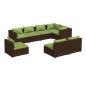 vidaXL Set sofás de jardín 8 piezas y cojines ratán sintético marrón vidaXL Set sofás de jardín 8 piezas y cojines ratán sintético marrón