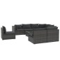 vidaXL Set de muebles de jardín 9 pzas y cojines ratán sintético gris vidaXL Set de muebles de jardín 9 pzas y cojines ratán sintético gris