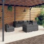 vidaXL Set de muebles de jardín 8 pzas y cojines ratán sintético gris vidaXL Set de muebles de jardín 8 pzas y cojines ratán sintético gris
